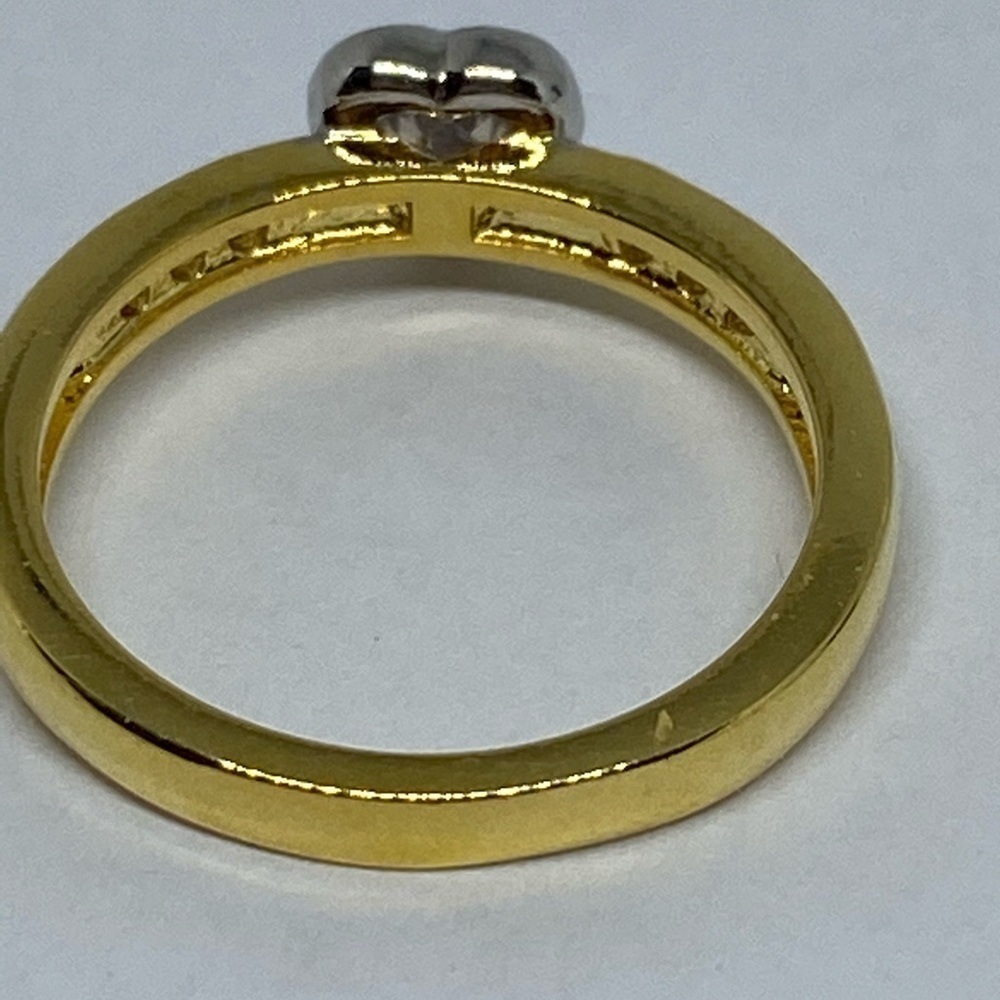 CRYSTAL heart ring gold plating on sterling silver - Picture 3 of 9